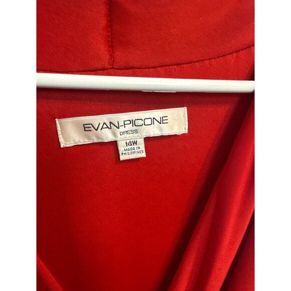 BN #22 Evan-Picone Sleeveless Red Midi Dress Size 14W - Picture 3 of 5